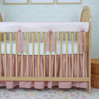 Crib Rail Cover | Gingham in Cottage Rose