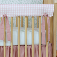 Crib Rail Cover | Gingham in Cottage Rose