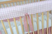 Crib Rail Cover | Gingham in Cottage Rose