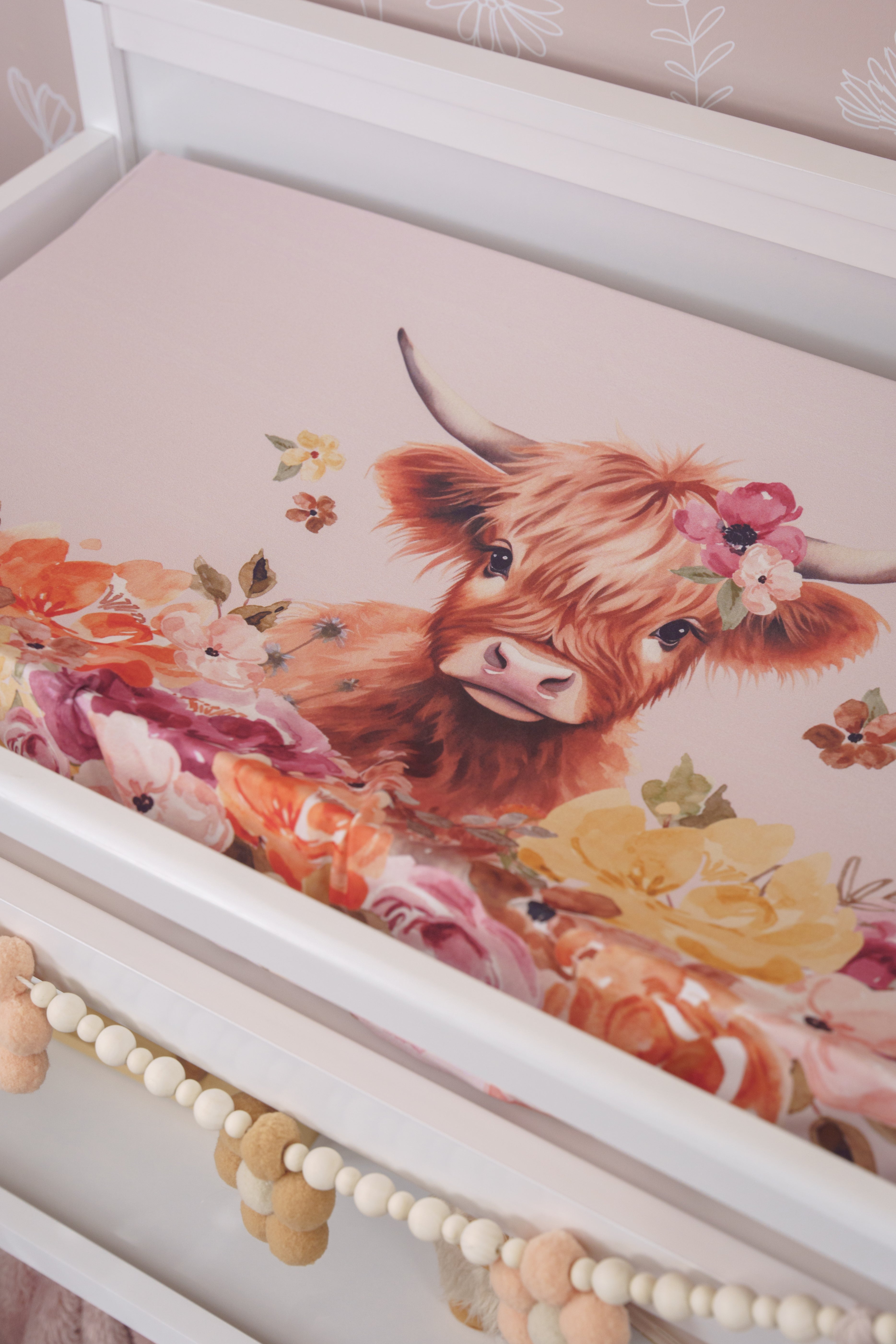 Highland Cow Changing Pad Cover