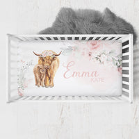 Highland Cow Floral Nursery Starter Set - gender_girl, Highland Cow Floral, text