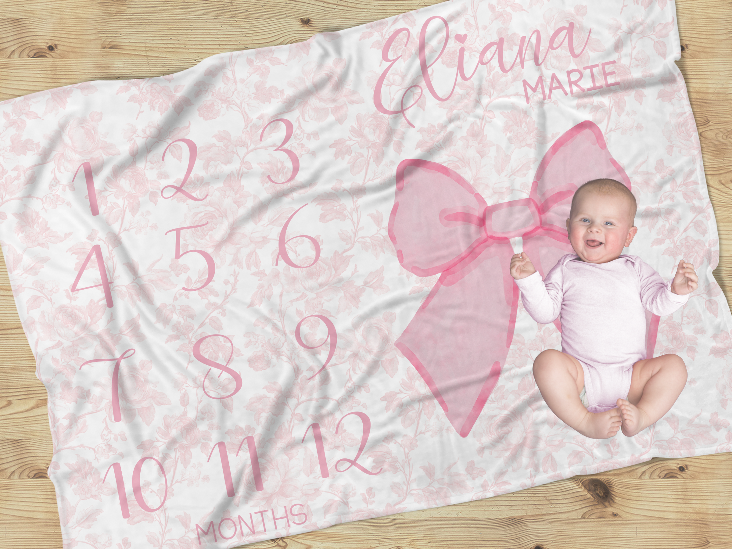 Fancy Bow Milestone Blanket