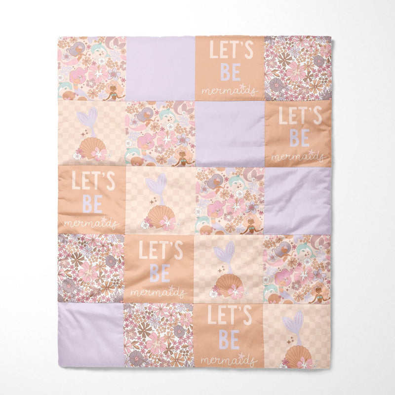 Organic Cotton Boho Mermaid Baby Quilt - Boho Mermaids, gender_girl, Theme_Boho