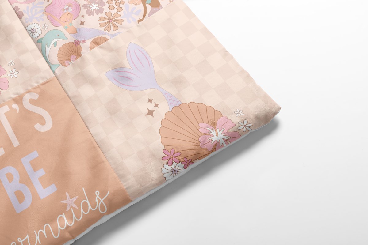Organic Cotton Boho Mermaid Baby Quilt - Boho Mermaids, gender_girl, Theme_Boho