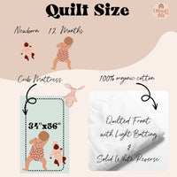 Organic Cotton Highland Cow Floral Baby Quilt - gender_girl, Highland Cow Floral, Theme_Southwestern