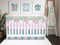 Southern Preppy Abstract Crib Skirt - gender_girl, Southern Preppy, Theme_Tropical