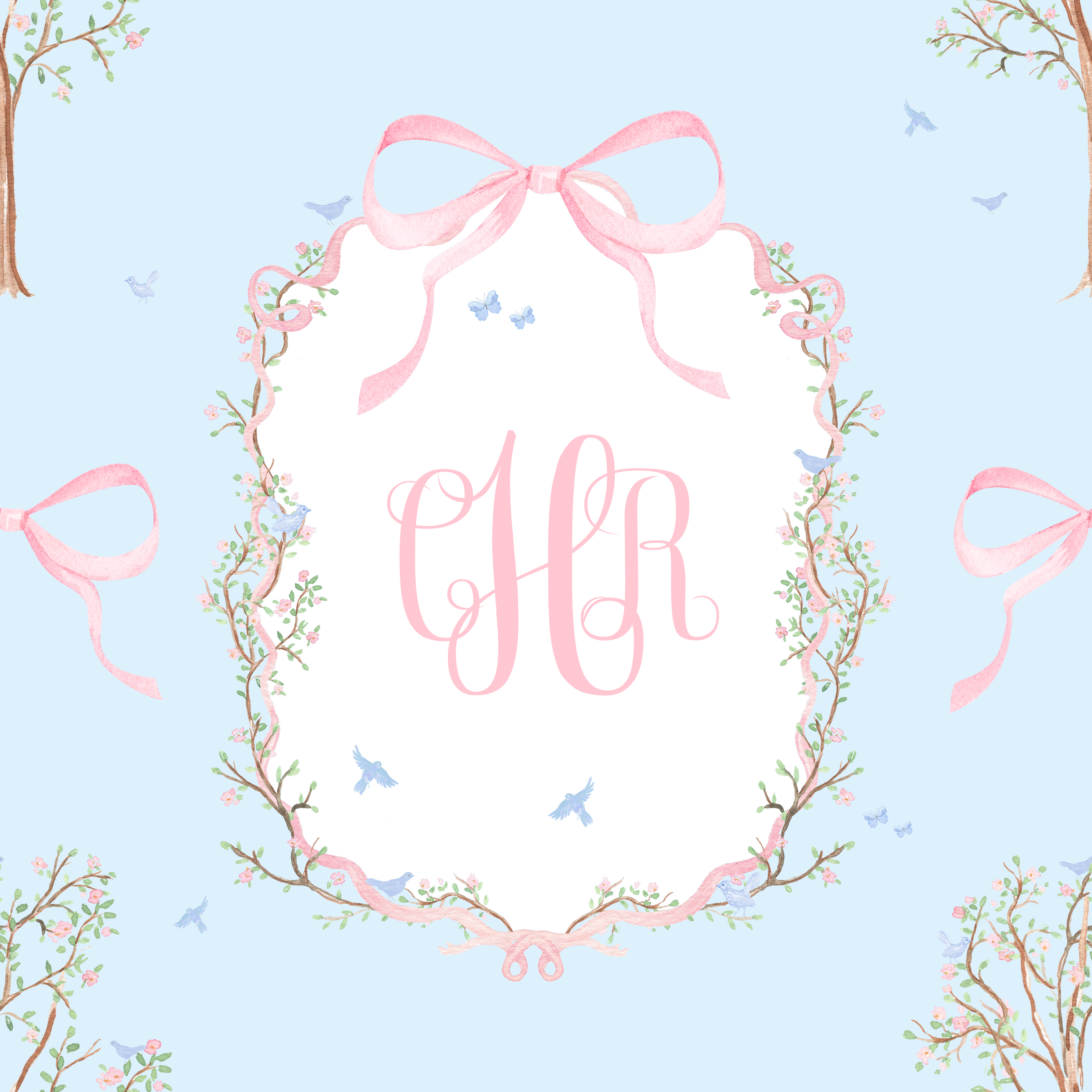 Minky Blanket | Personalized Chinoiserie Garden