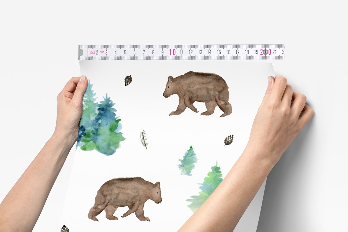 Bear Forest Peel & Stick Wallpaper - , ,