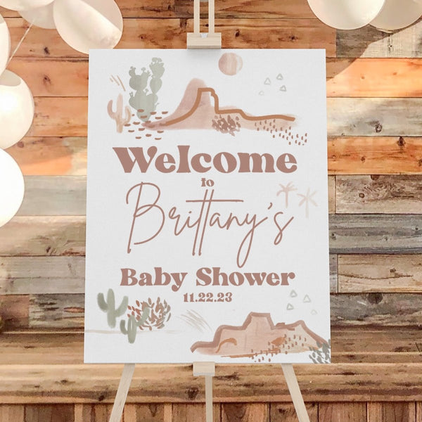 Boho Desert Baby Shower Welcome Sign - Boho Desert, gender_boy, text
