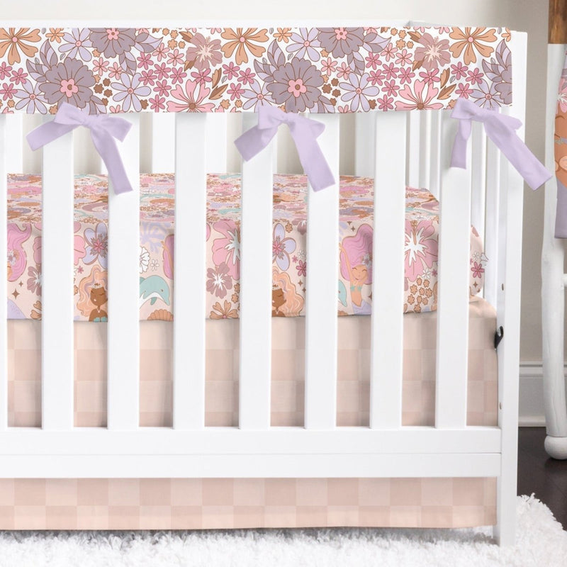 Boho Mermaids Floral Crib Bedding - Boho Mermaids, gender_girl, text