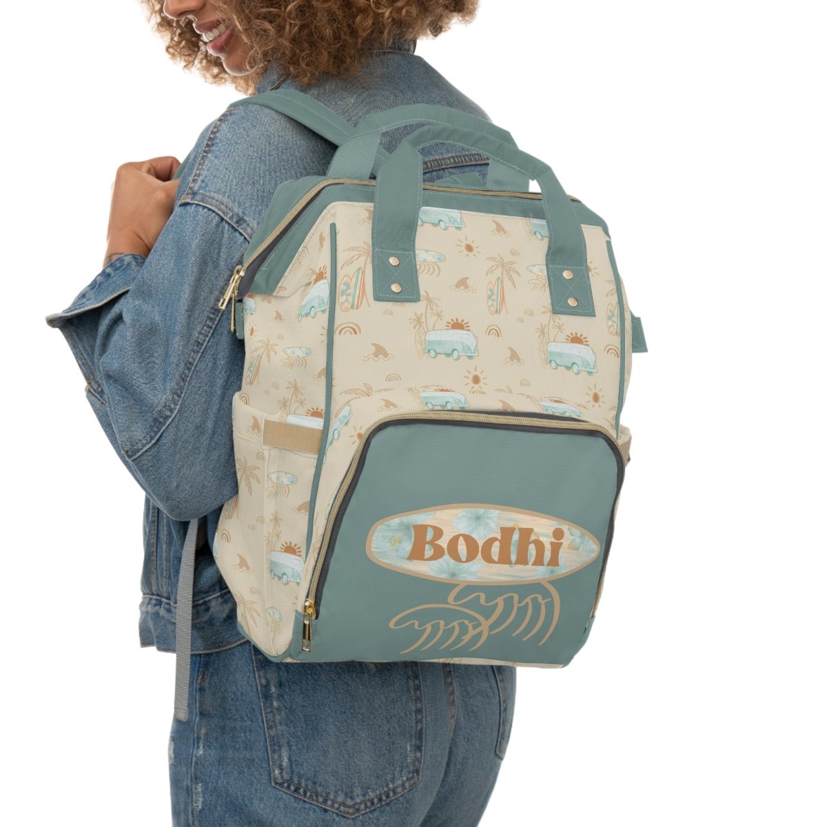 Boho Surfer Personalized Backpack Diaper Bag - Boho Surfer, gender_boy, gender_neutral