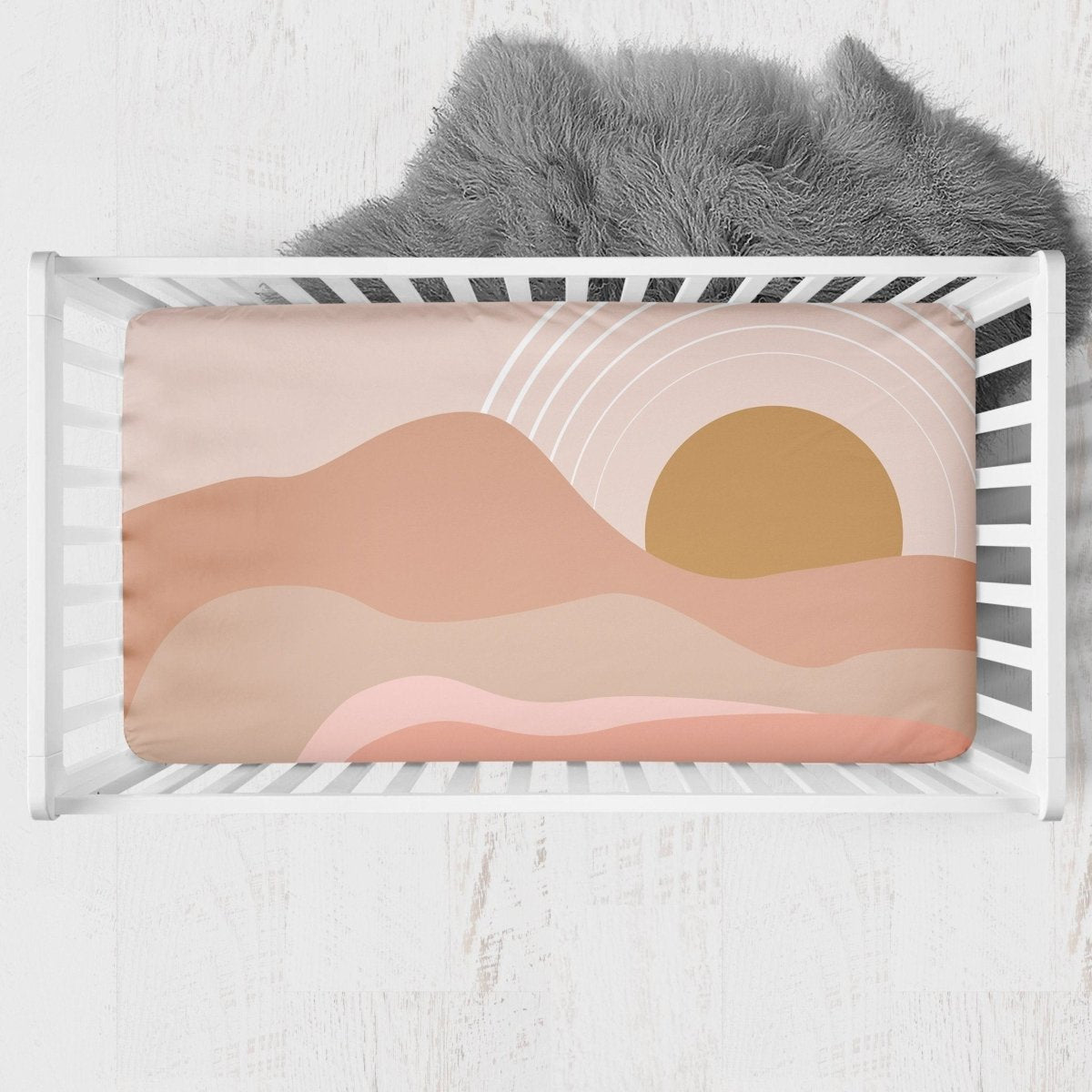 Bumperless Boho Sunset Crib Bedding - Boho Sunset, gender_girl, text