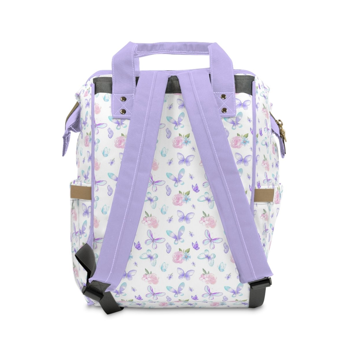 Butterfly Floral Personalized Backpack Diaper Bag - Butterfly Floral, gender_girl, text