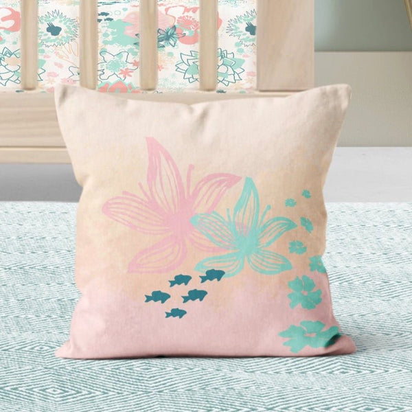 Coral Waves Throw Pillow - Coral Waves, gender_girl, Theme_Floral
