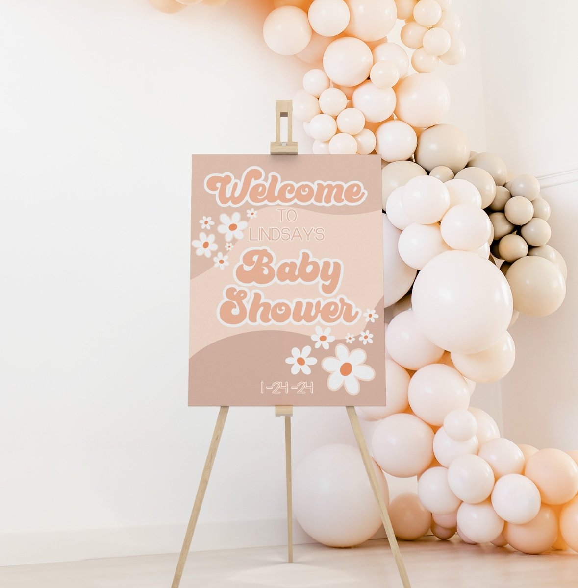 Daisy Baby Shower Welcome Sign - Daisy, gender_girl, text