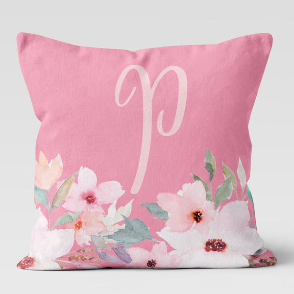 Flamingo Floral Personalized Throw Pillow - Flamingo Floral, gender_girl, text