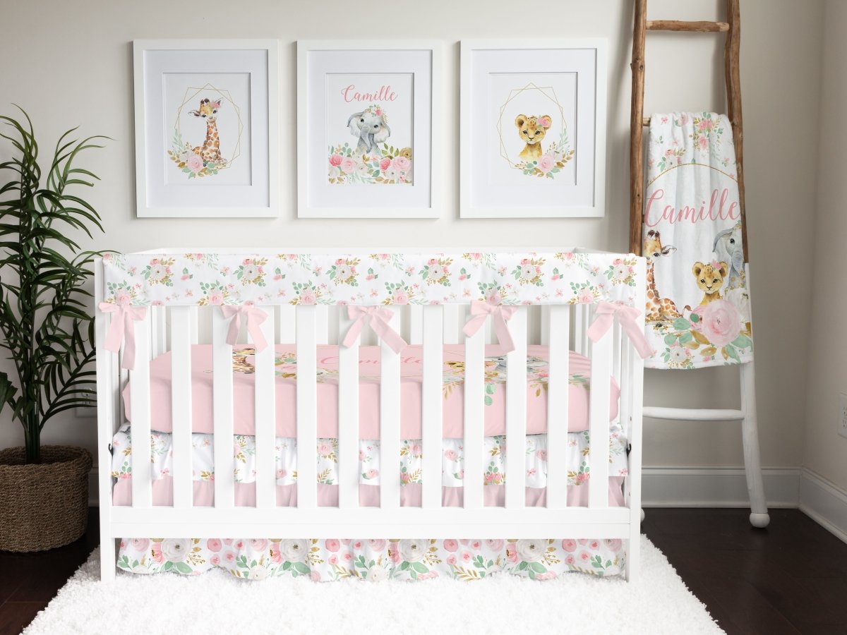 Floral Jungle Crib Rail Guards Crib Bedding & Nursery Decor