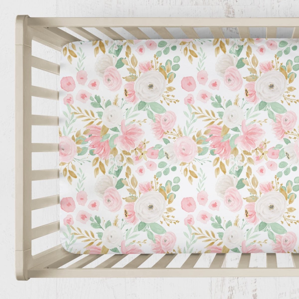 Floral Jungle Baby Bedding for Pink Baby Girl Nursery Modified Tot