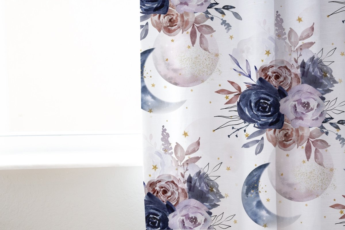 Floral Moon Curtain Panel - Floral Moon, gender_girl, Theme_Boho