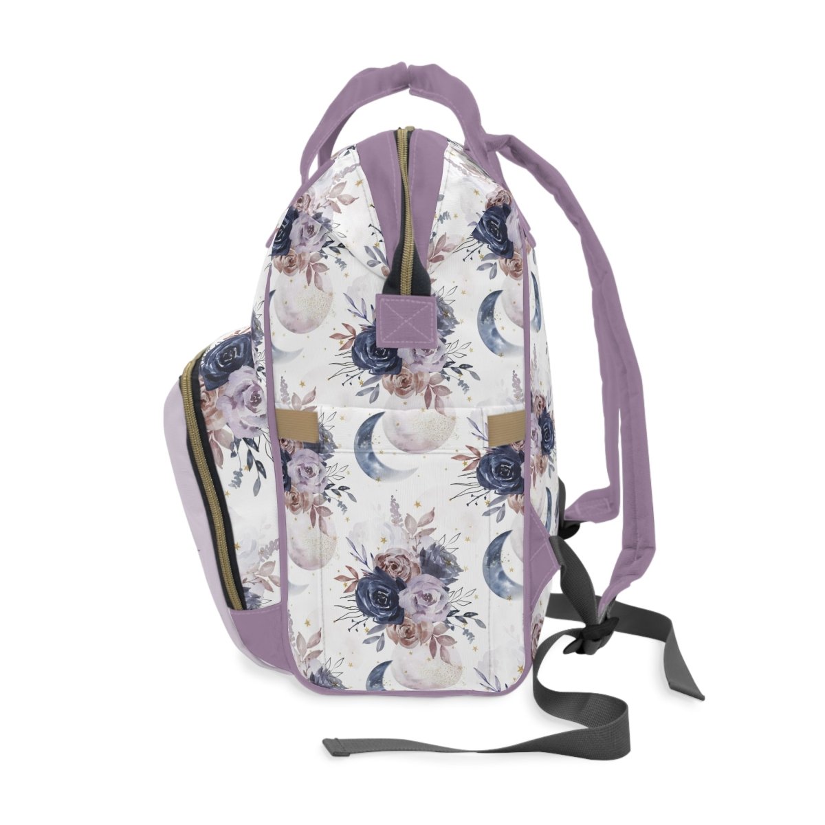 Floral Moon Personalized Backpack Diaper Bag - Floral Moon, gender_girl, text