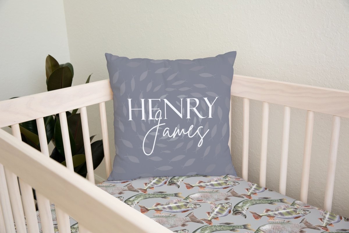 Gone Fishing Personalized Throw Pillow - gender_boy, Gone Fishing, text
