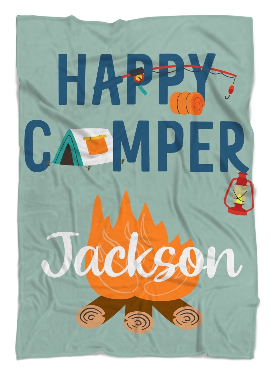 Happy Camper Personalized Crib Bedding - gender_boy, Happy Camper, Personalized_Yes