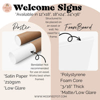 Highland Cow Floral Shower Welcome Sign - gender_girl, Highland Cow Floral, text