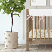 Highland Cow Solid Crib Rail Guards - gender_girl, Highland Cow Floral, Theme_Boho