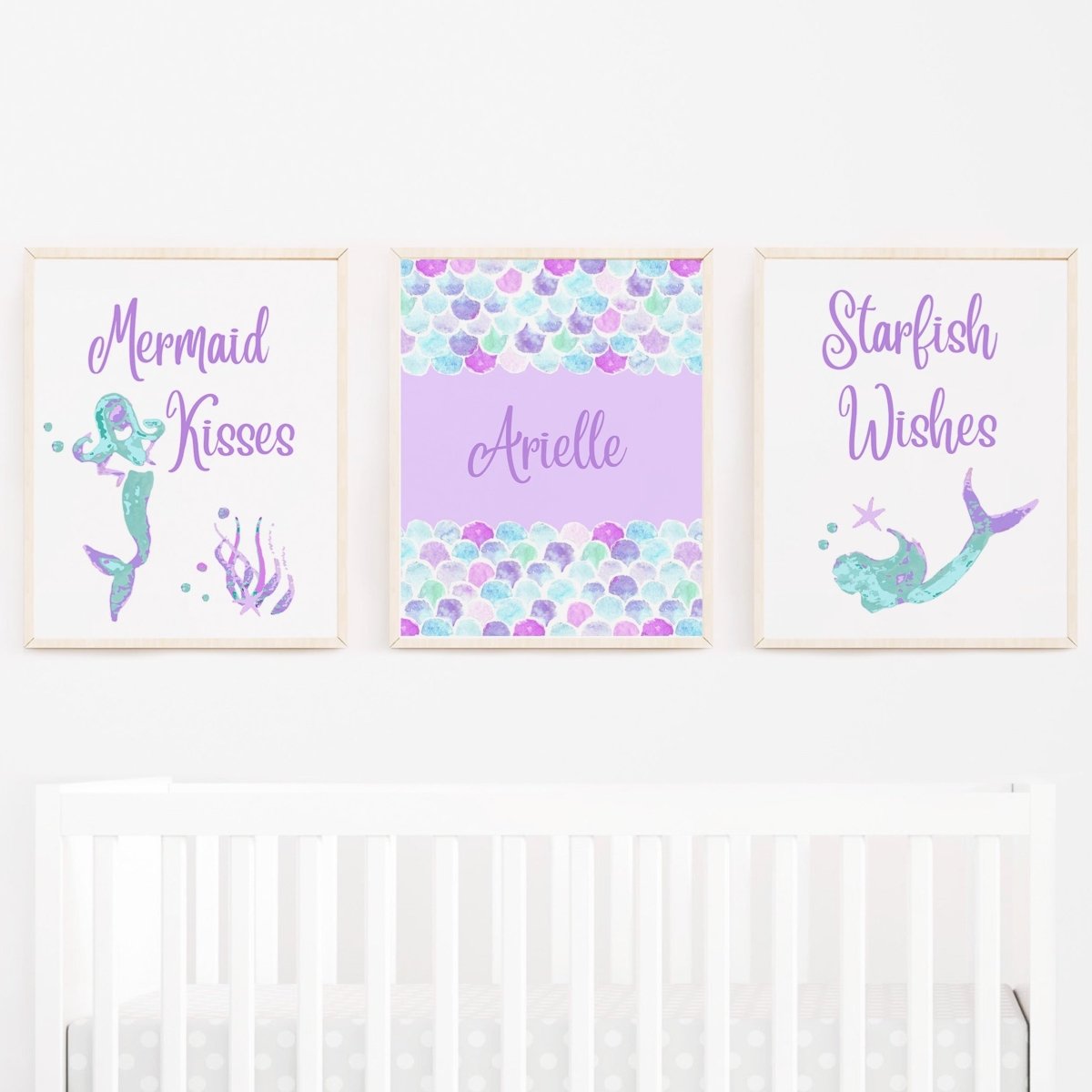 Jewel Mermaids Personalized Nursery Art - gender_girl, Jewel Mermaids, text
