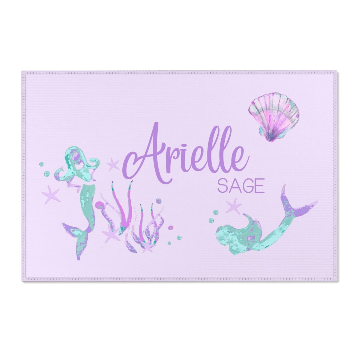 Jewel Mermaids Personalized Nursery Rug - gender_girl, Jewel Mermaids, text