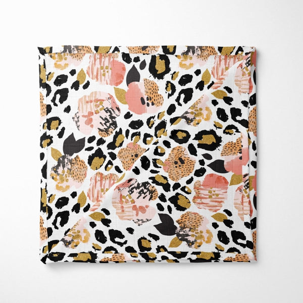 Leopard Love Muslin Blanket - gender_girl, Leopard Love, Theme_Floral