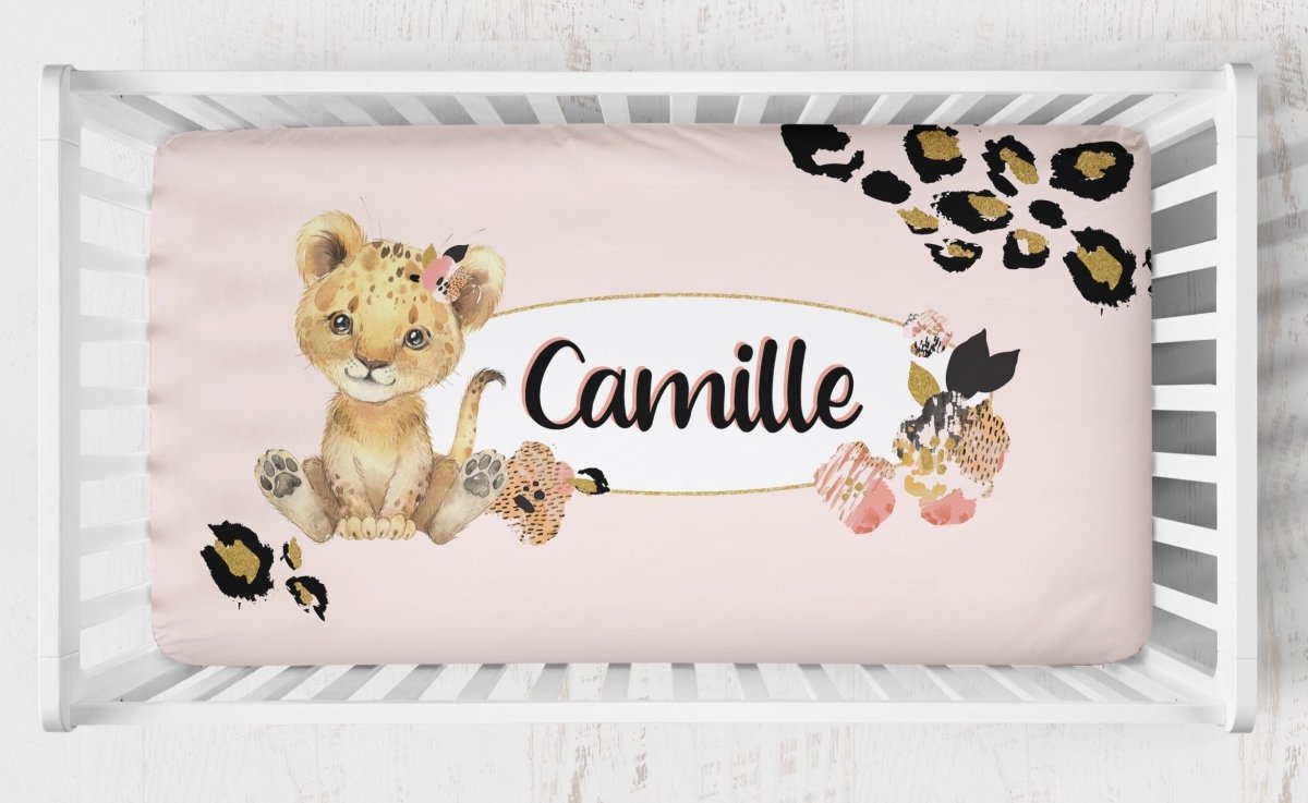 Leopard Love Personalized Crib Bedding - gender_girl, Leopard Love, text
