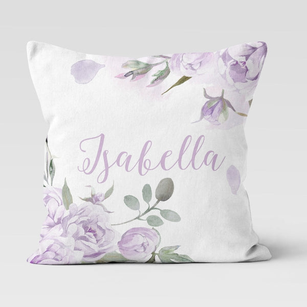 Lovely Lavender Personalized Throw Pillow - gender_girl, Lovely Lavender, text