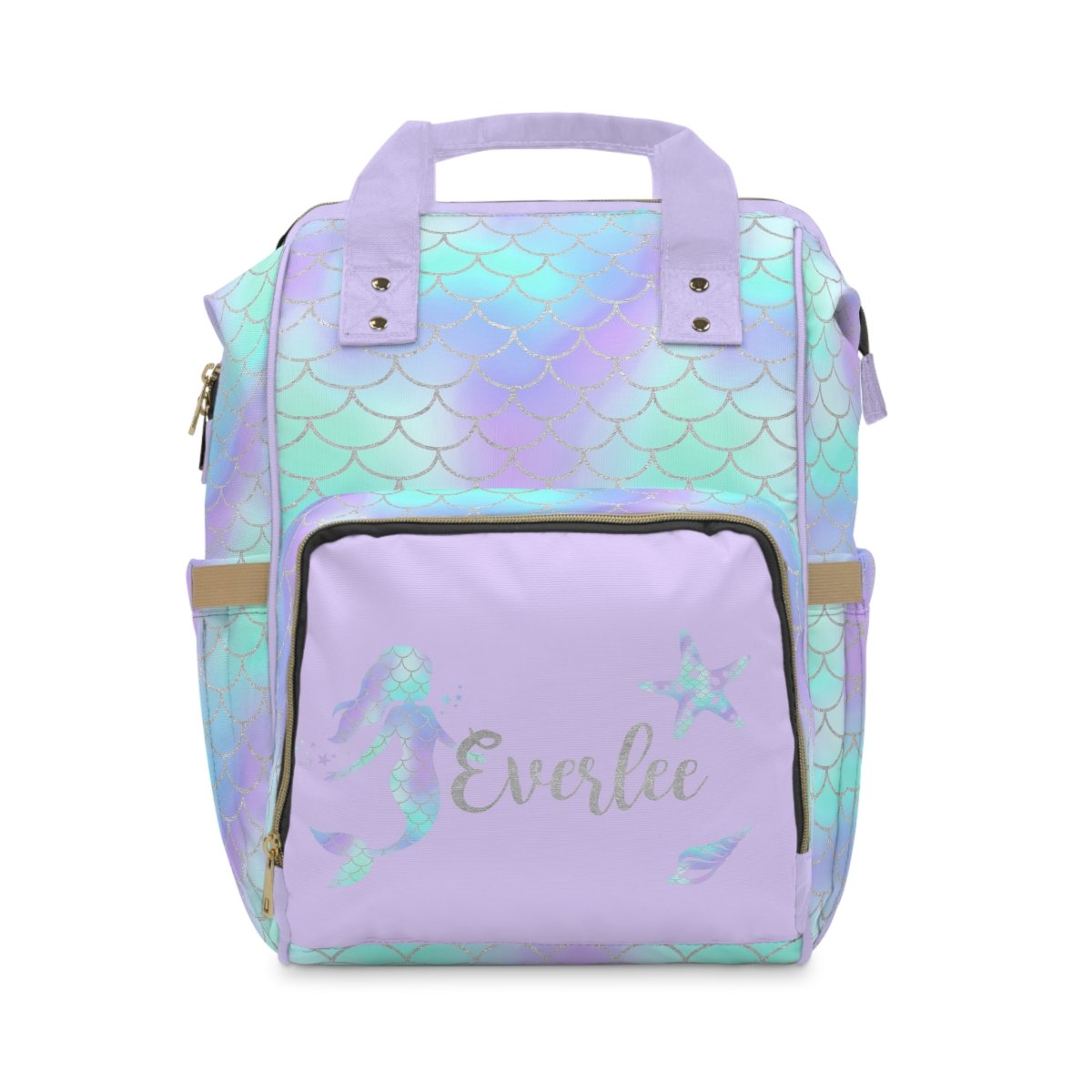 Mermaid Love Personalized Backpack Diaper Bag - gender_girl, Mermaid Love, text