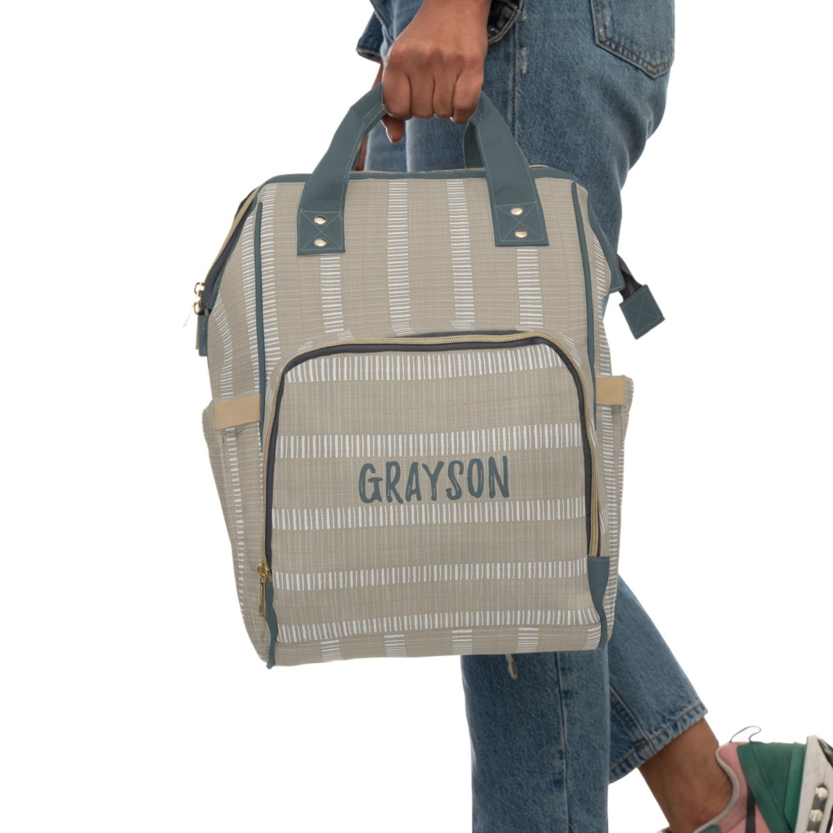 Modern Farmhouse Personalized Backpack Diaper Bag - Modern Farmhouse, text,