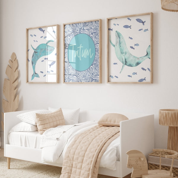 Oh Whale! Personalized Nursery Art - gender_boy, gender_neutral, Oh Whale!