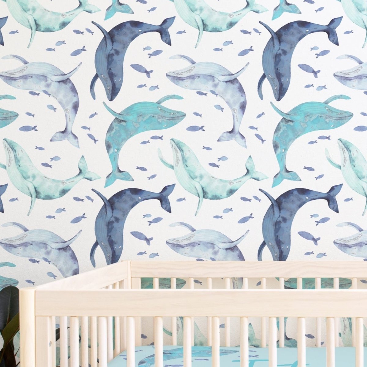 Oh Whale! Peel & Stick Wallpaper - gender_boy, gender_neutral, Oh Whale!