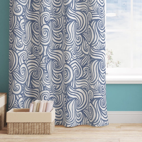 Oh Whale! Wave Curtain Panel - gender_boy, gender_neutral, Oh Whale!
