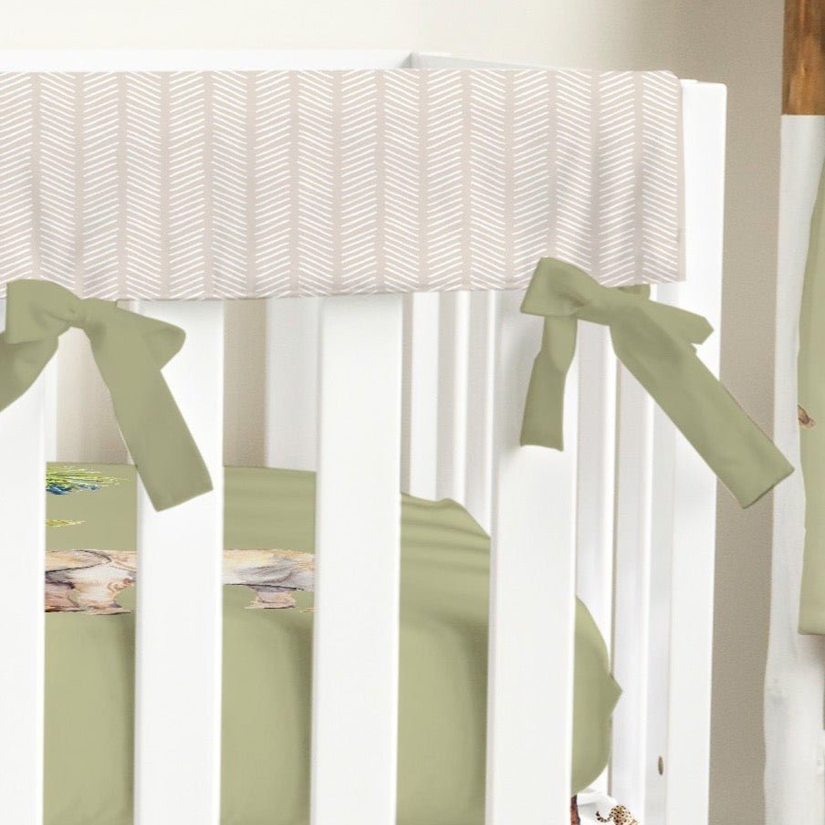 On Safari Herringbone Crib Rail Guards Crib Bedding & Nursery Decor