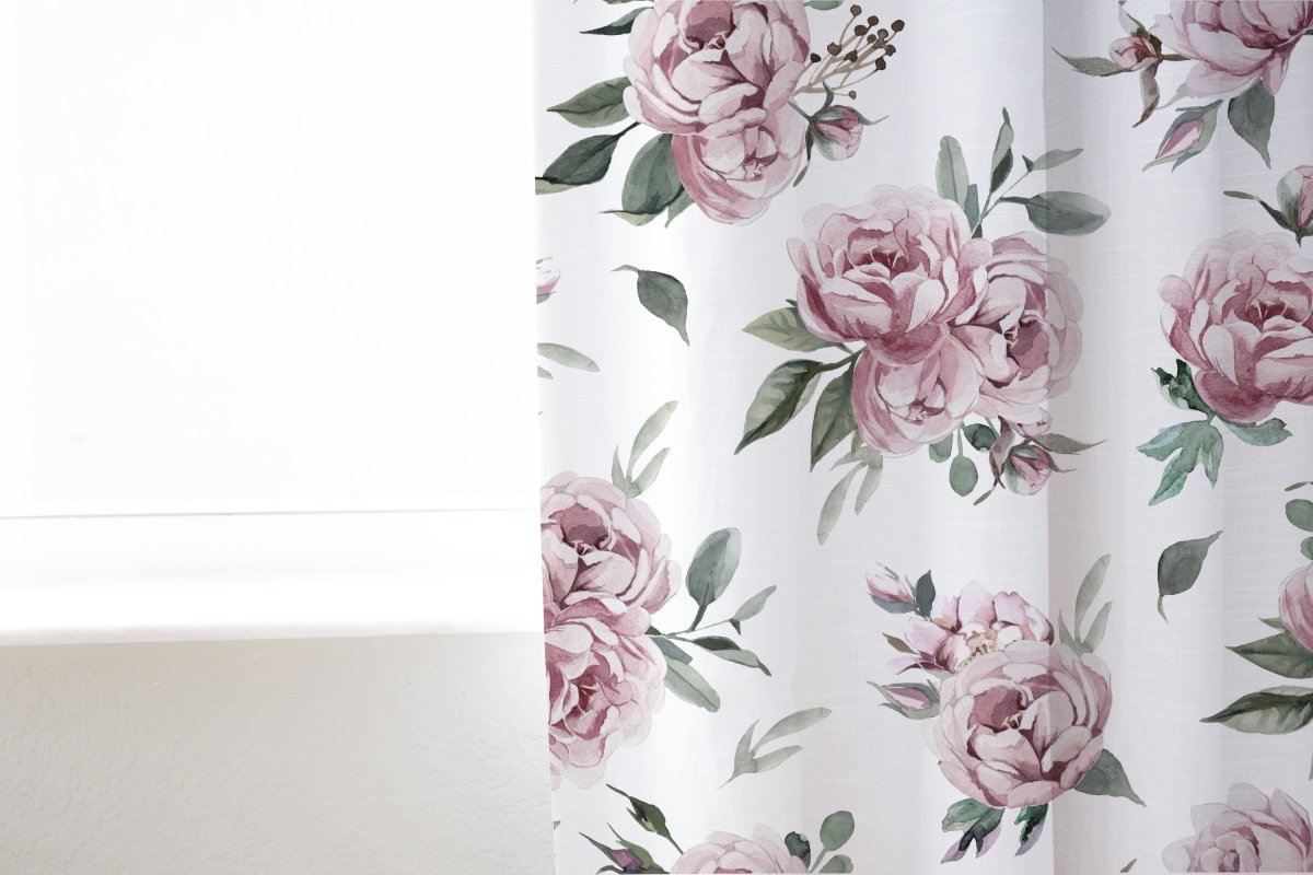 Peony Floral Curtain Panel - Floral Elephant, gender_girl, Theme_Floral
