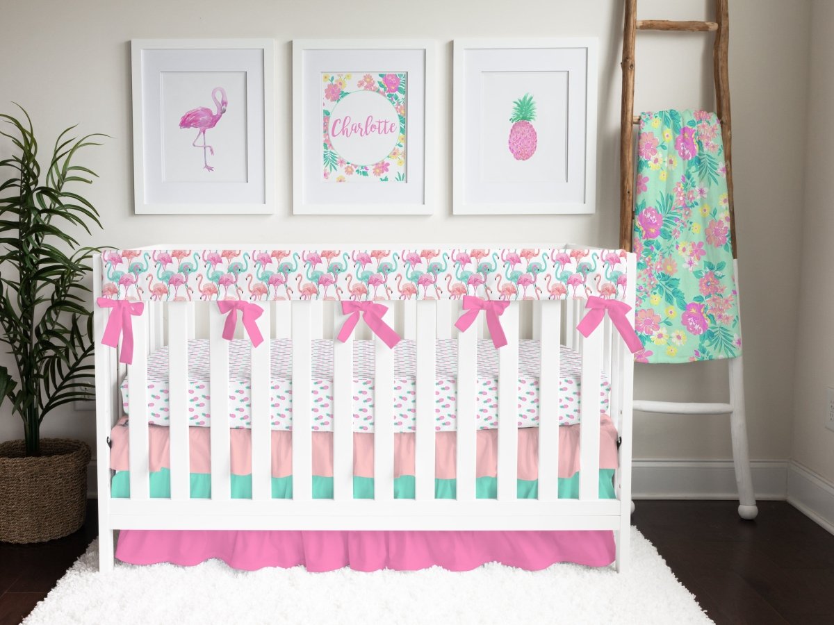 Pink Pineapple Crib Sheet - gender_girl, Theme_Floral, Theme_Tropical
