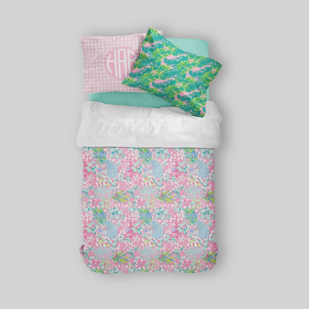 Preppy Summer Kids Bedding Set (Comforter or Duvet Cover) - gender_girl, Preppy Summer, text