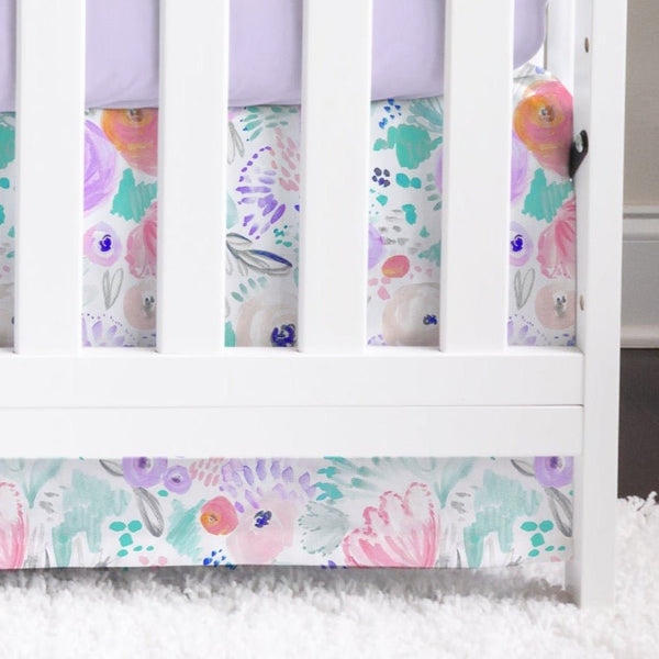 Purple Blooms Crib Skirt - gender_girl, Purple Blooms, Theme_Floral