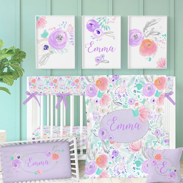 Purple Blooms Nursery Starter Set - gender_girl, Purple Blooms, text