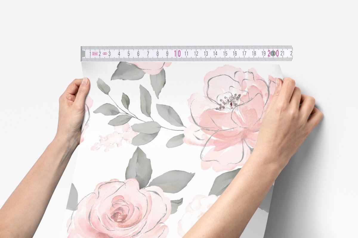 Romantic Pink Floral Peel & Stick Wallpaper - gender_girl, Theme_Floral,