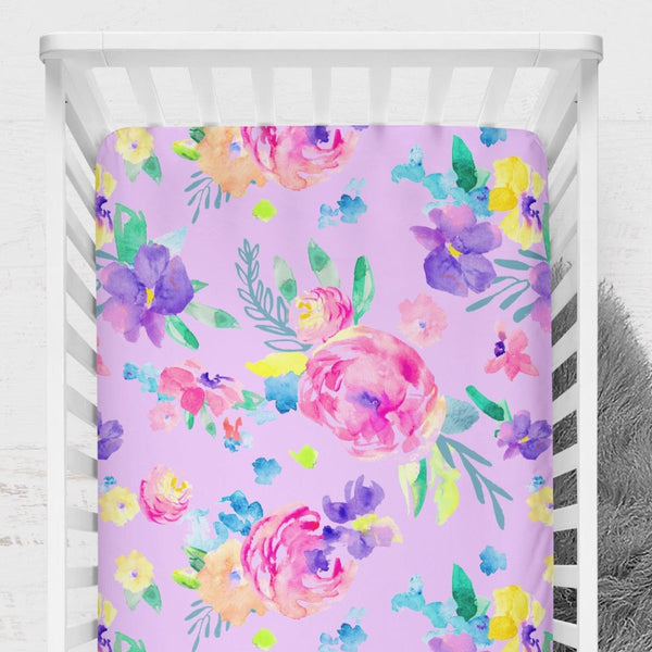 Safari Babe Floral Crib Sheet - gender_girl, Theme_Floral, Theme_Jungle