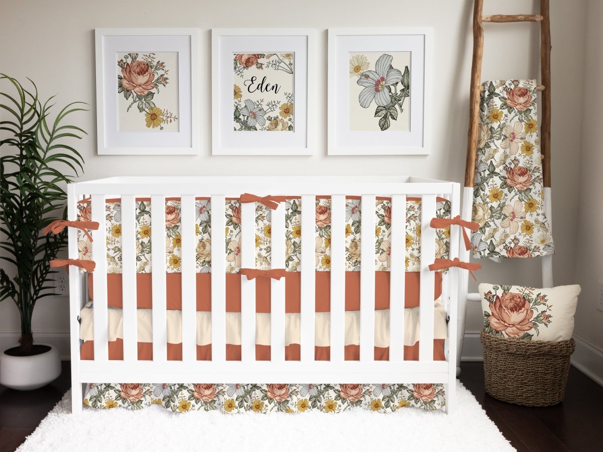 Solid Spice Crib Sheet - gender_girl, Theme_Floral, Theme_Solid