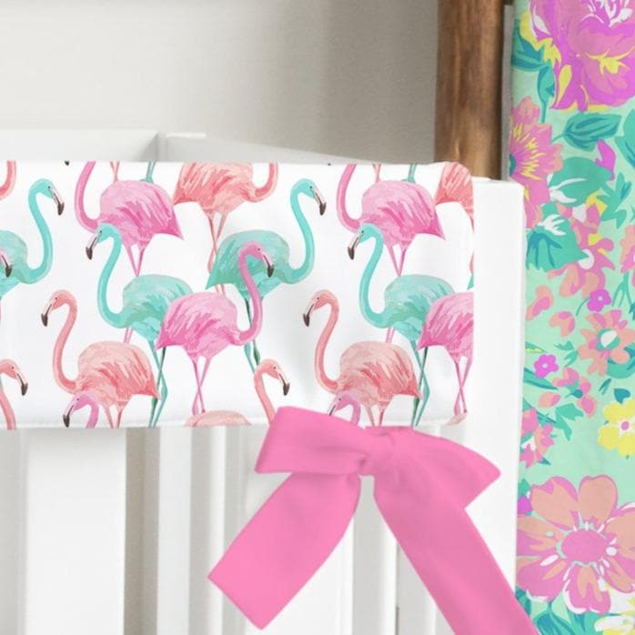 Tropical Paradise Flamingo Crib Bedding - gender_girl, Theme_Floral, Theme_Tropical