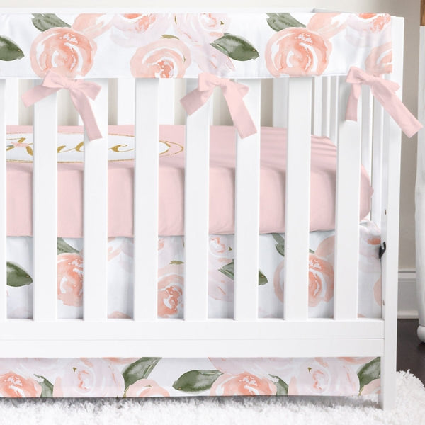 Watercolor Floral Crib Bedding - gender_girl, text, Theme_Floral