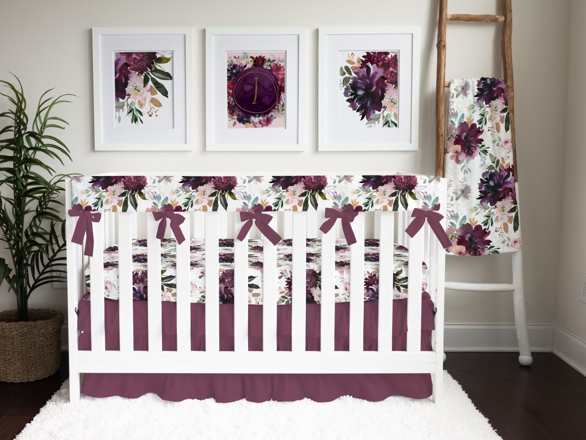 Whisper Floral Personalized Crib Sheet - gender_girl, Personalized_Yes, text